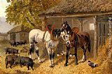 John Frederick Herring, Jnr Famous Paintings - The Farmyard